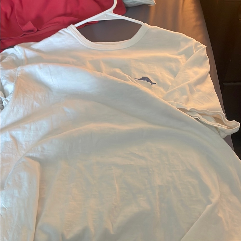 Tommy Bahama White and Blue Short Sleeve Tees